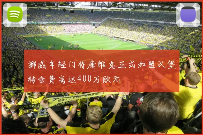 挪威年轻门将唐维克正式加盟汉堡转会费高达400万欧元